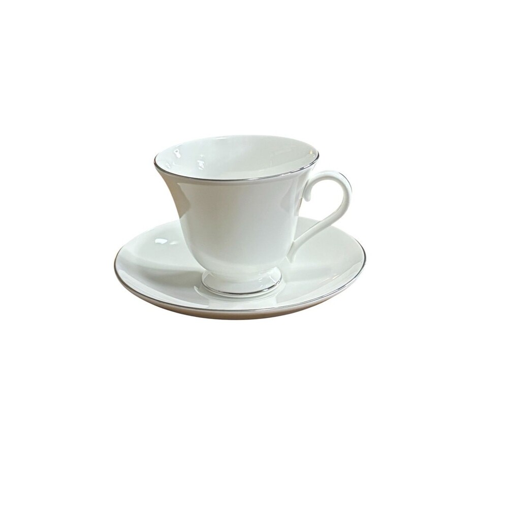 WEDGWOOD Signet Platinum Victoria shape Tea Cup & Saucer. New replacement